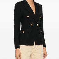 Tagliatore J-Darlene Wool Double Breasted Jacket In Black
