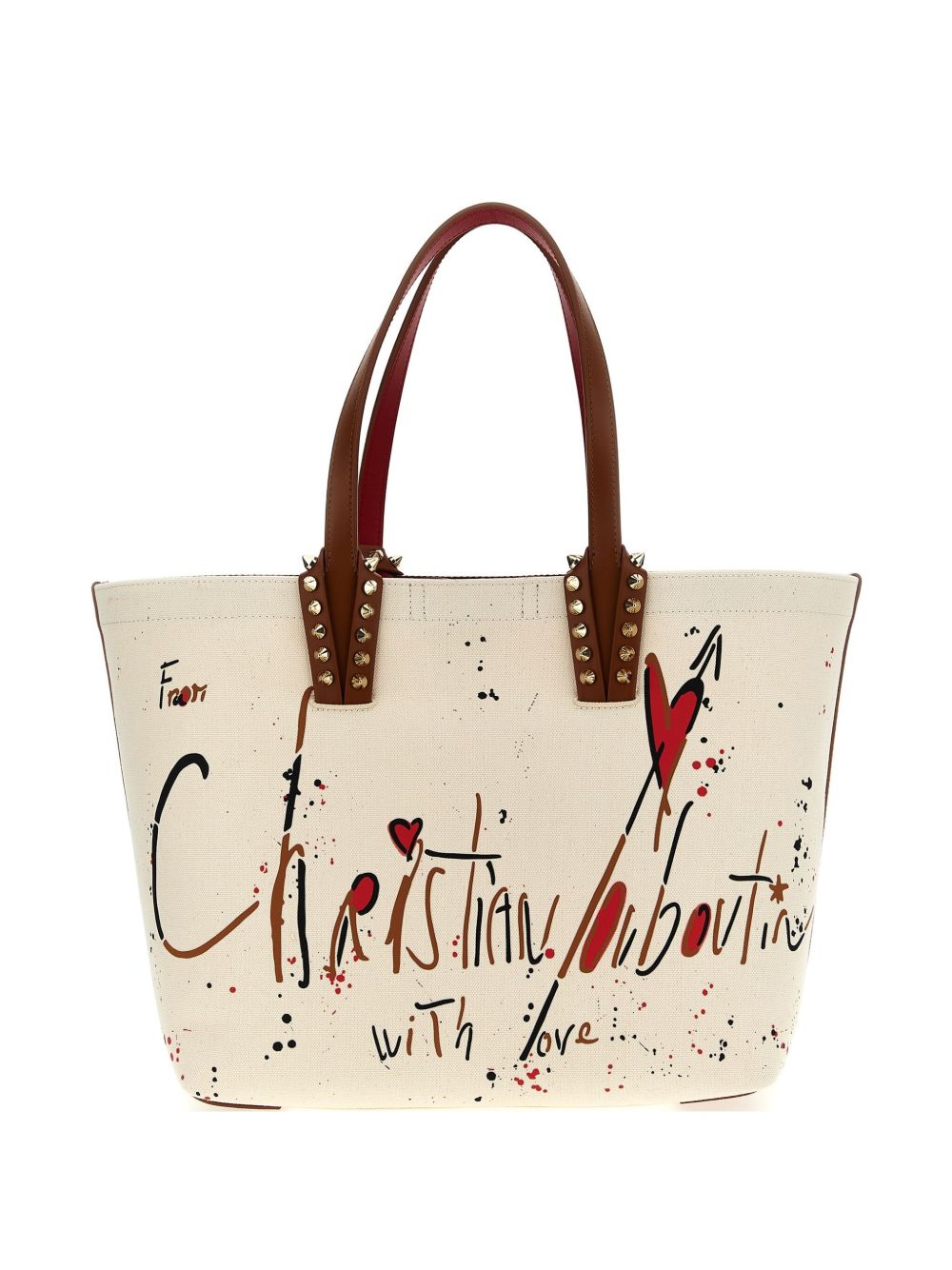 Christian Louboutin Cabata Small Canvas Tote In Beige