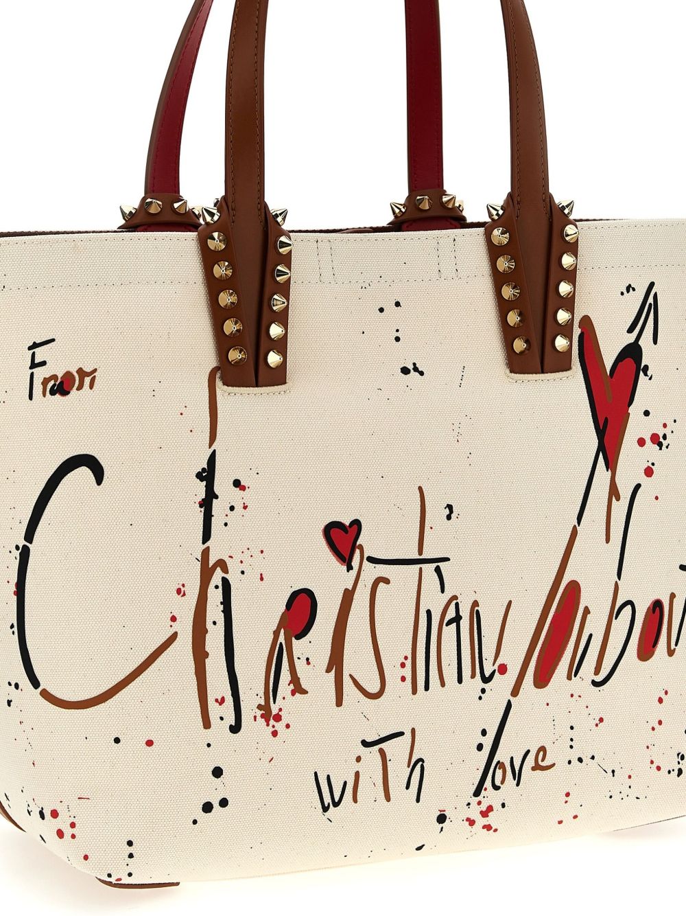 Christian Louboutin Cabata Small Canvas Tote In Beige