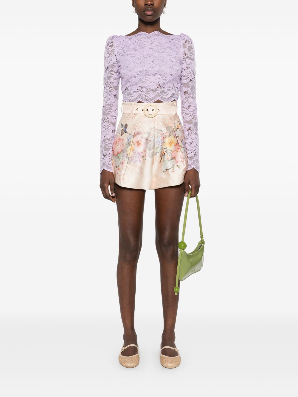 Zimmermann SIlk Blend Shorts In Ivory