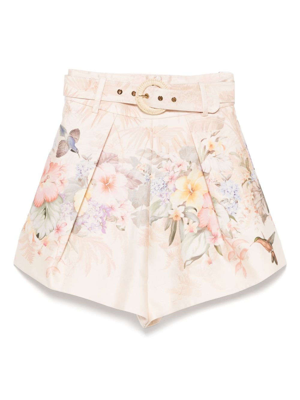 Zimmermann SIlk Blend Shorts In Ivory