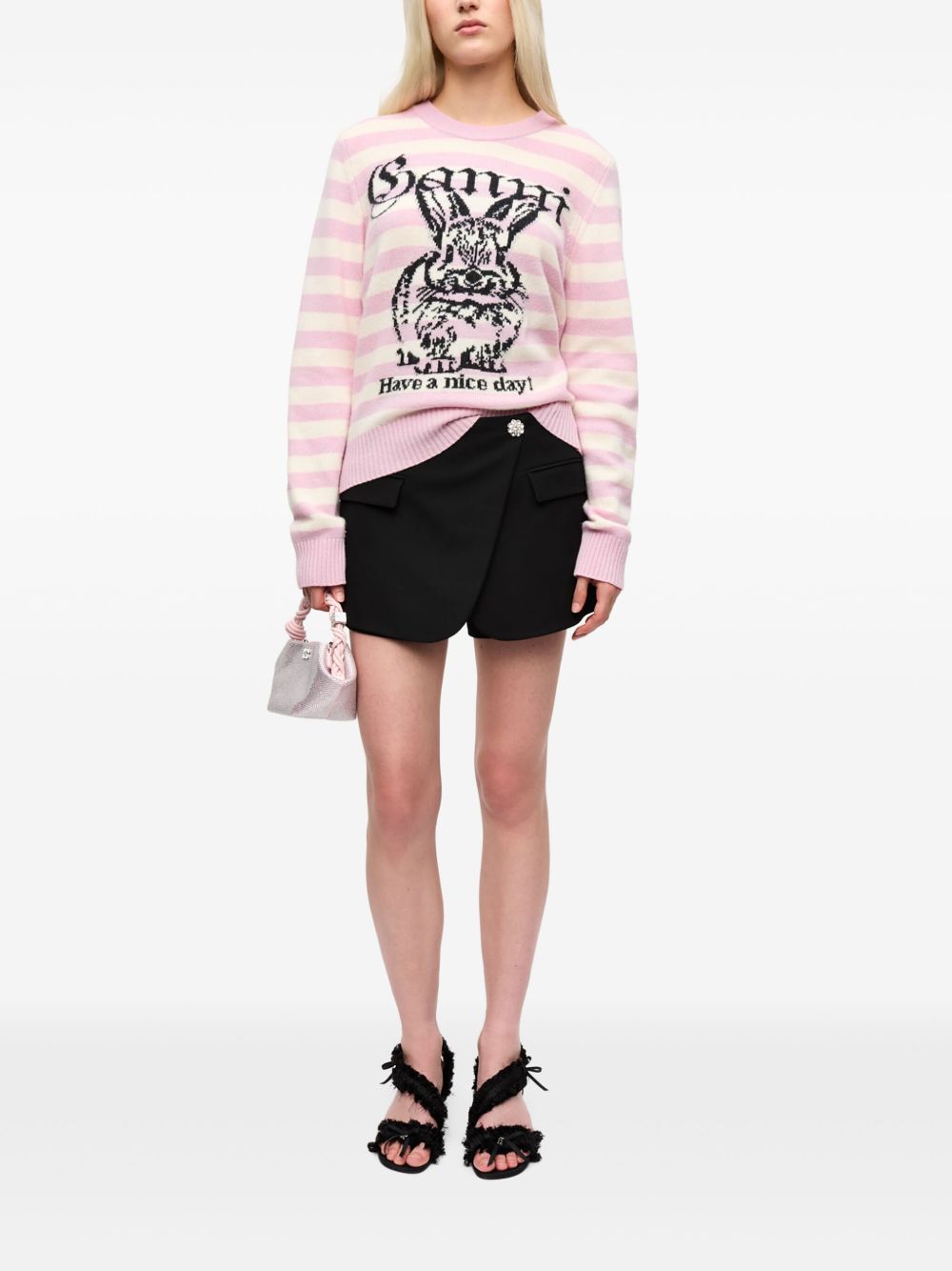 GANNI Bunny Wool Sweater In Pink