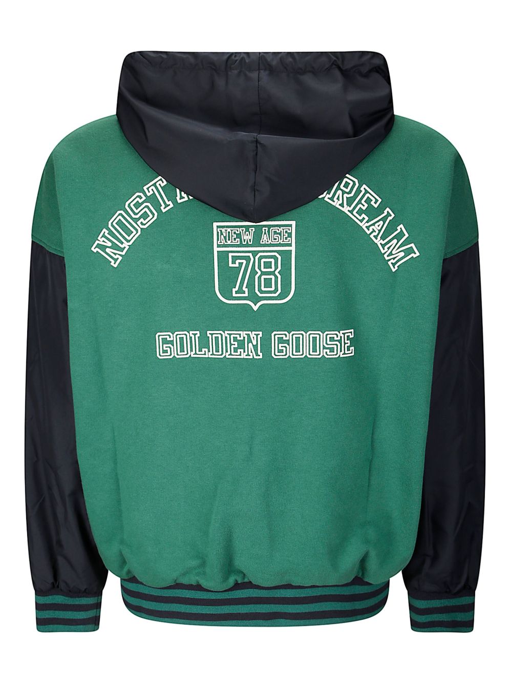 Golden Goose Full Zip Hooded Sweatshirt In Green
