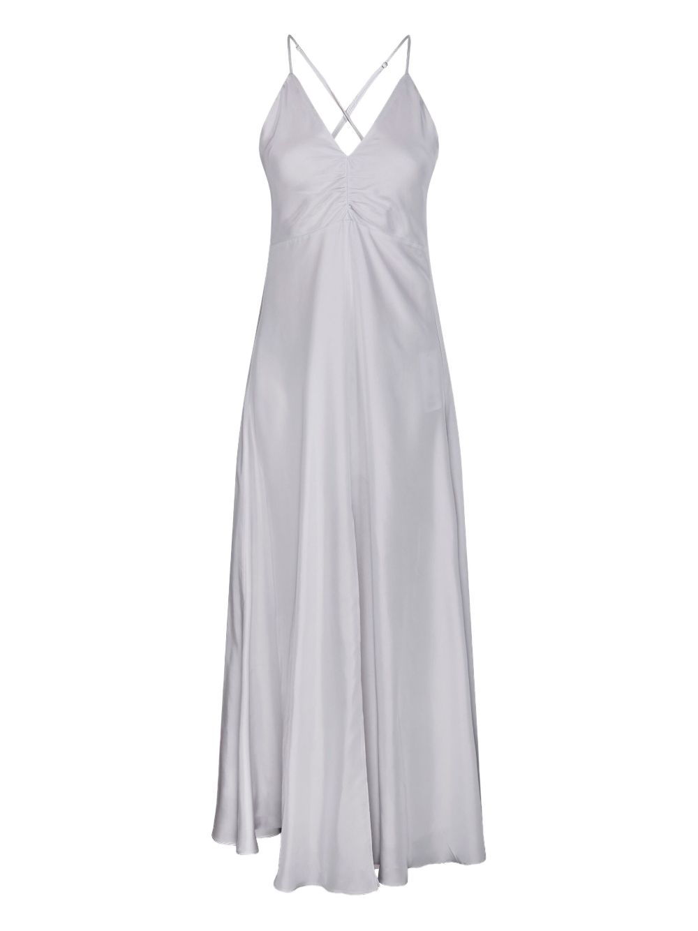 Forte Forte Long Silk Slip Dress - Light Grey