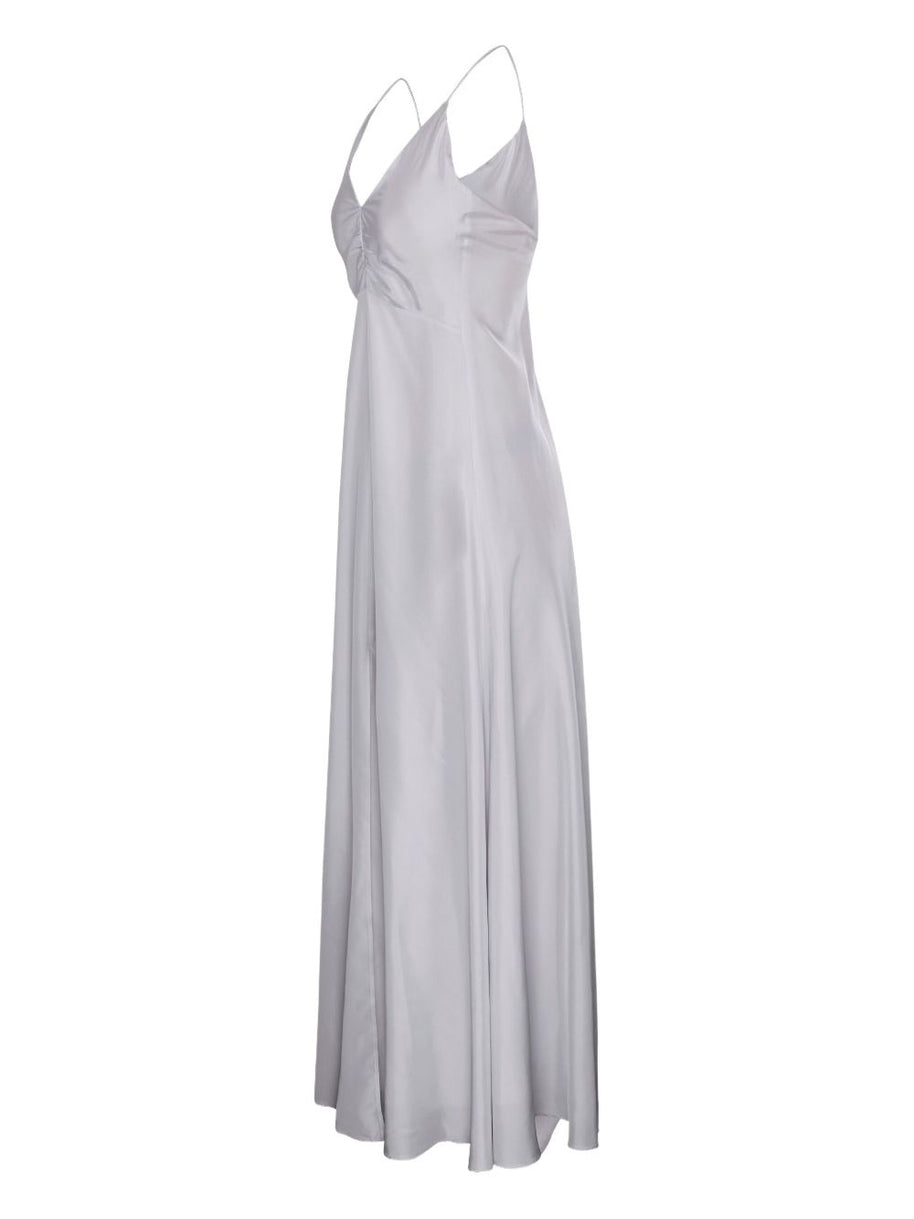 Forte Forte Long Silk Slip Dress - Light Grey