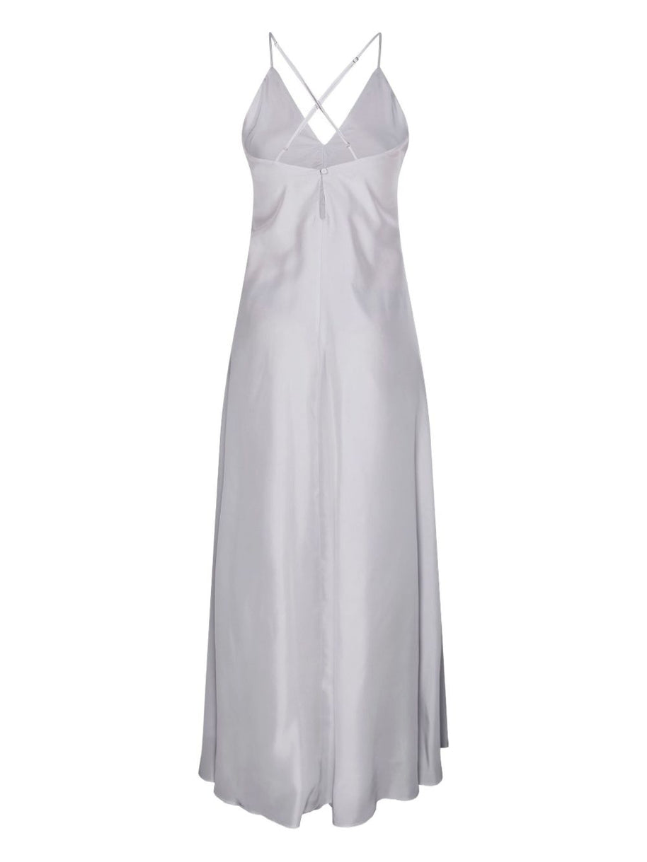 Forte Forte Long Silk Slip Dress - Light Grey