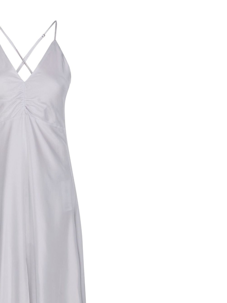 Forte Forte Long Silk Slip Dress - Light Grey