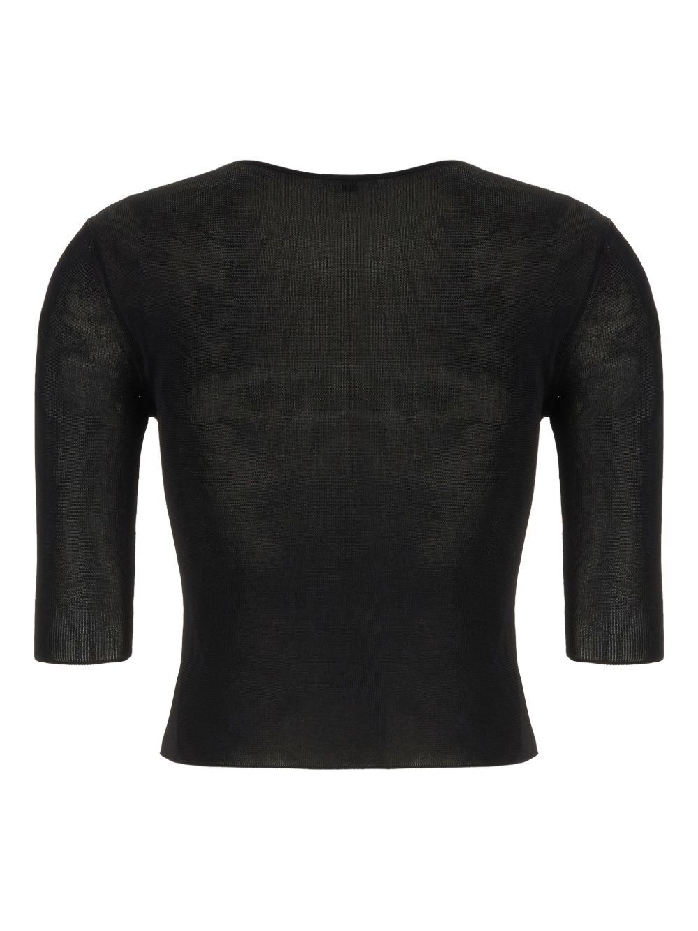 Saint Laurent Black Cassandre Top In Knit