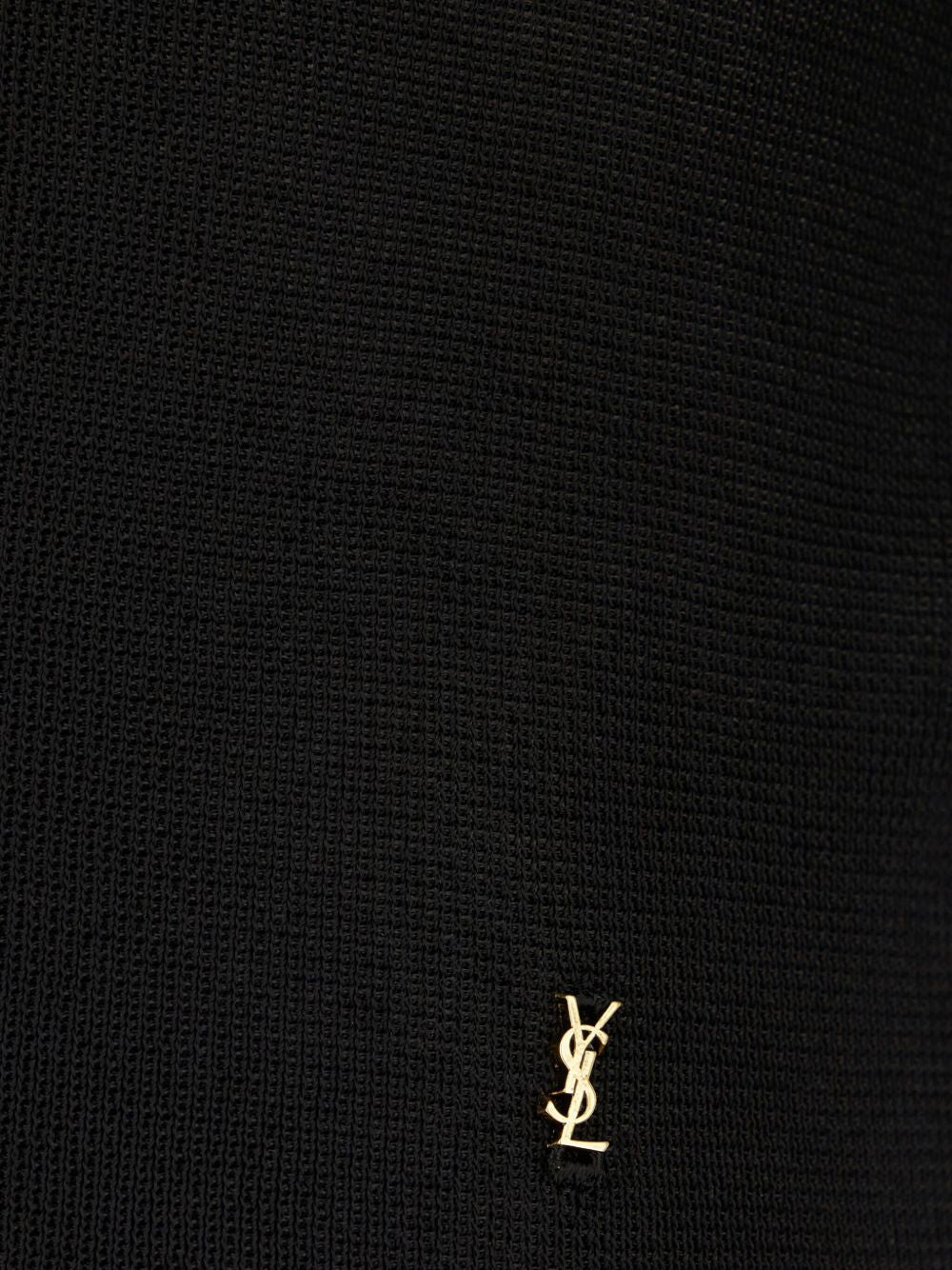 Saint Laurent Black Cassandre Top In Knit
