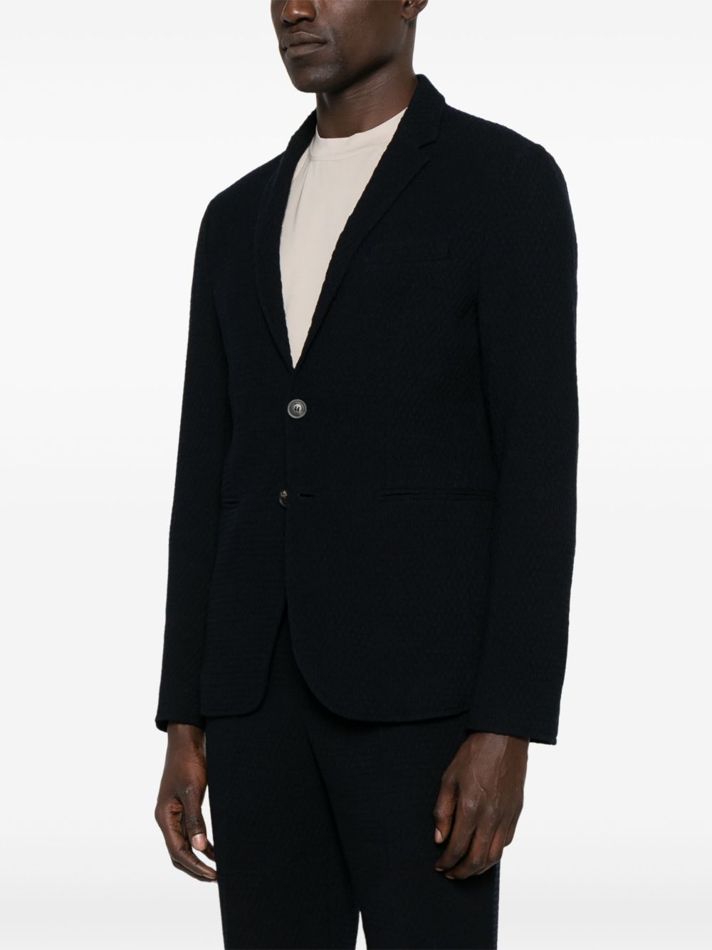 EMPORIO ARMANI CAPSULE Wool Single Breasted Jacket In Blue
