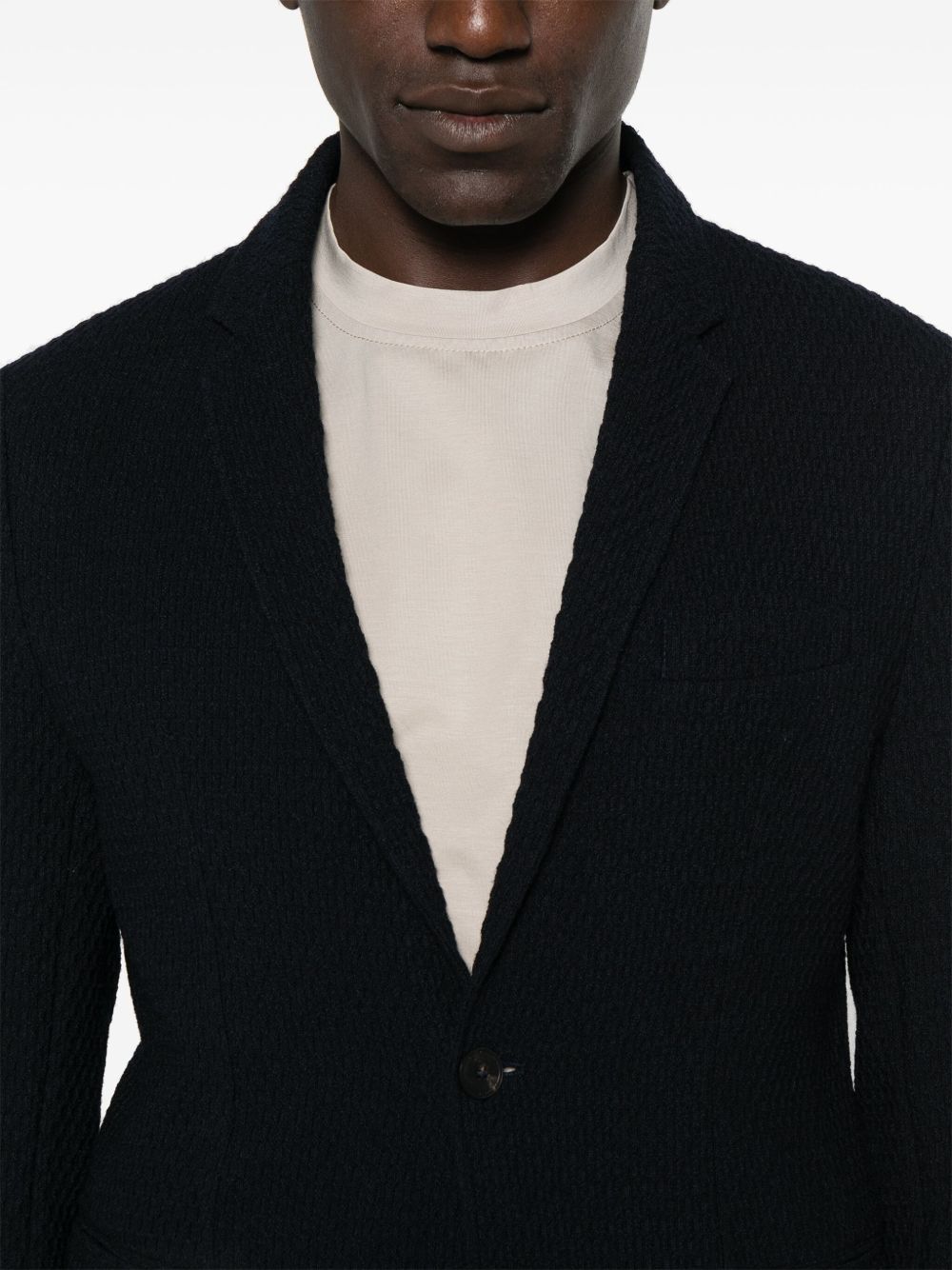 EMPORIO ARMANI CAPSULE Wool Single Breasted Jacket In Blue