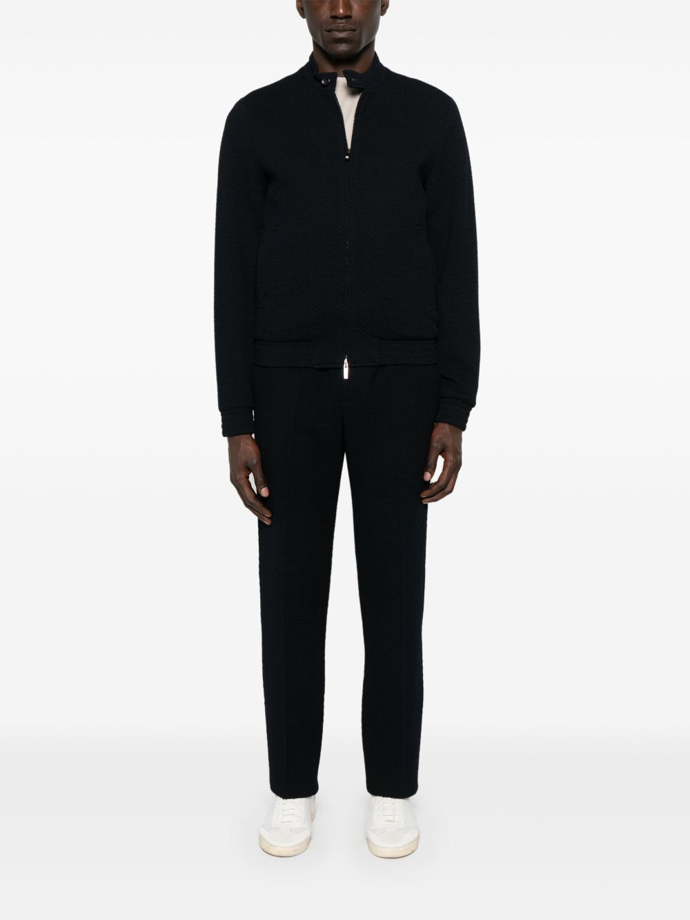 EMPORIO ARMANI CAPSULE Wool Blend Blouson Jacket In Blue
