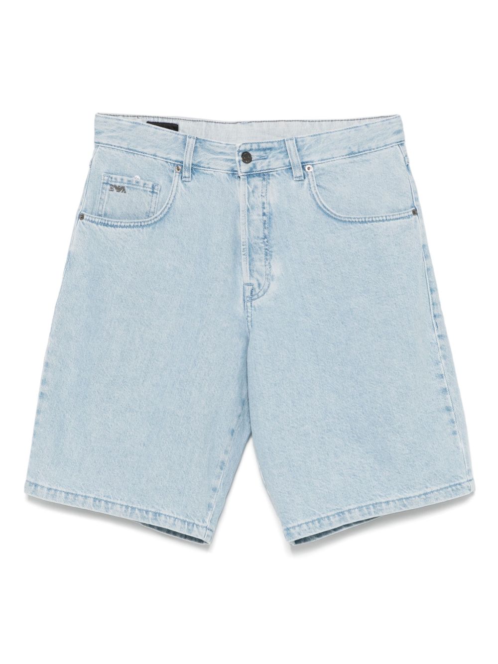 Emporio Armani Denim Shorts In Clear Blue
