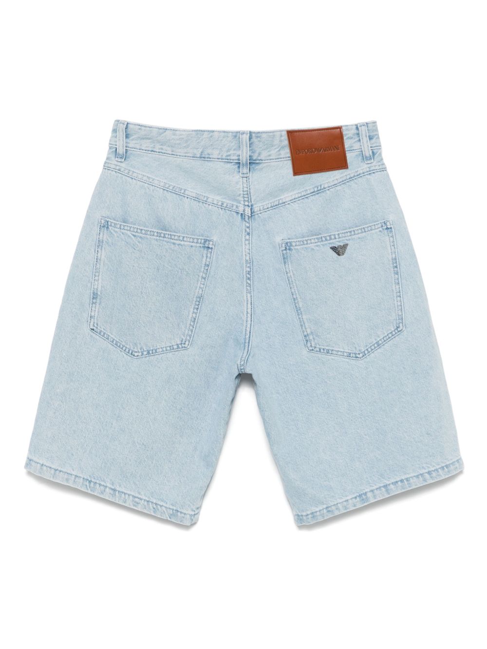 Emporio Armani Denim Shorts In Clear Blue