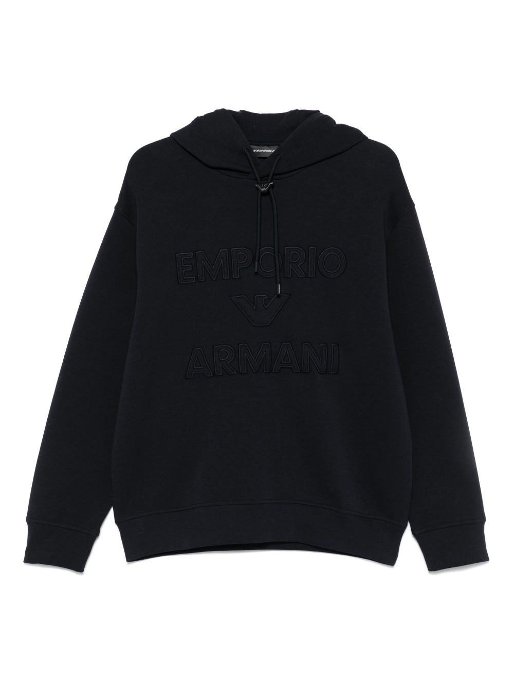 Emporio Armani Grande Logo Hooded Sweatshirt In Blue