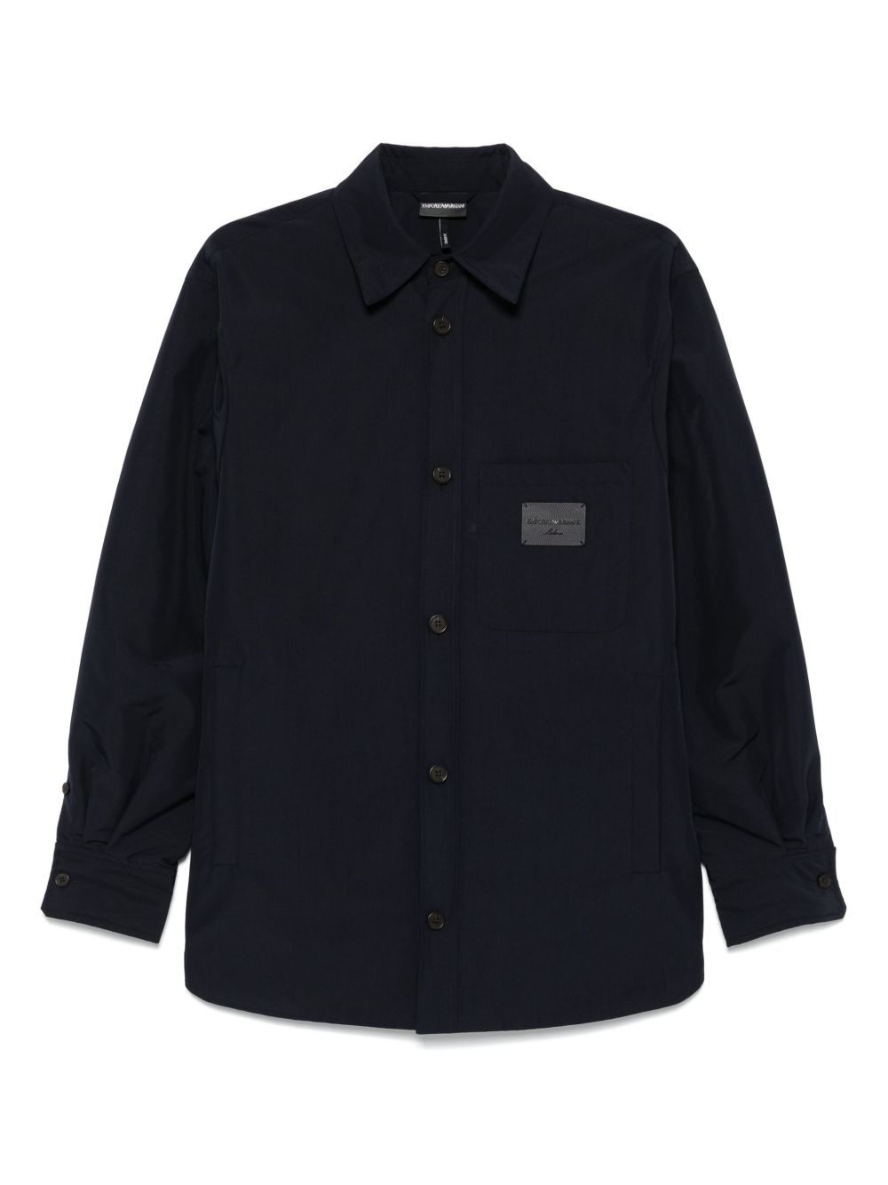Emporio Armani Logo Overshirt In Blue