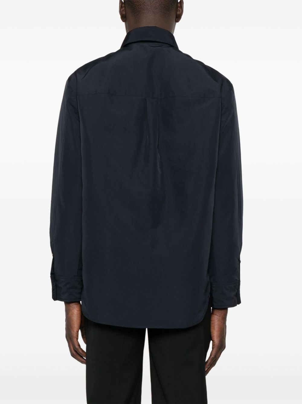 Emporio Armani Logo Overshirt In Blue