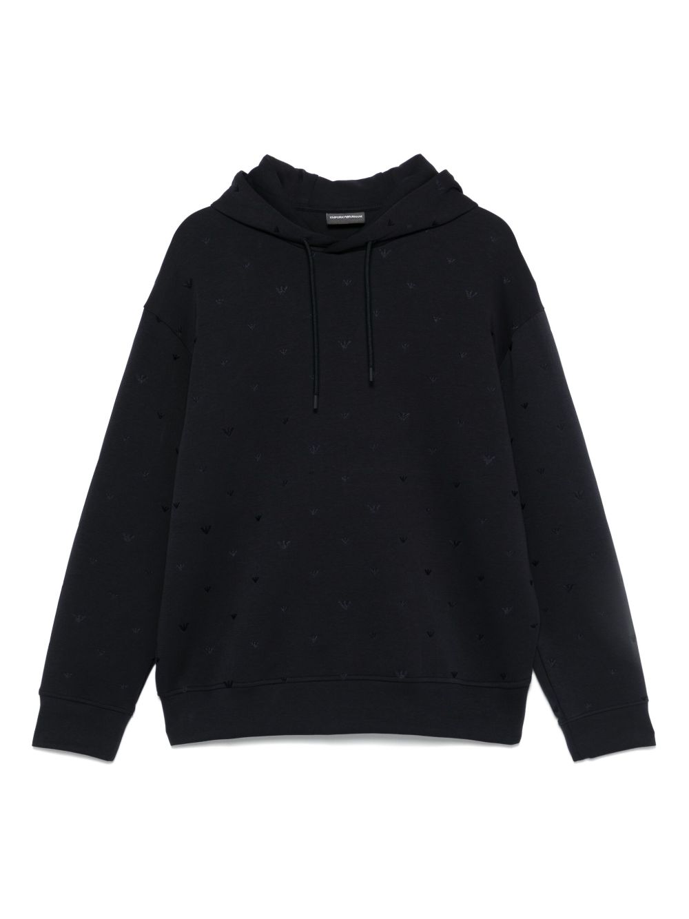 Emporio Allover Logo Hooded Sweatshirt In Blue