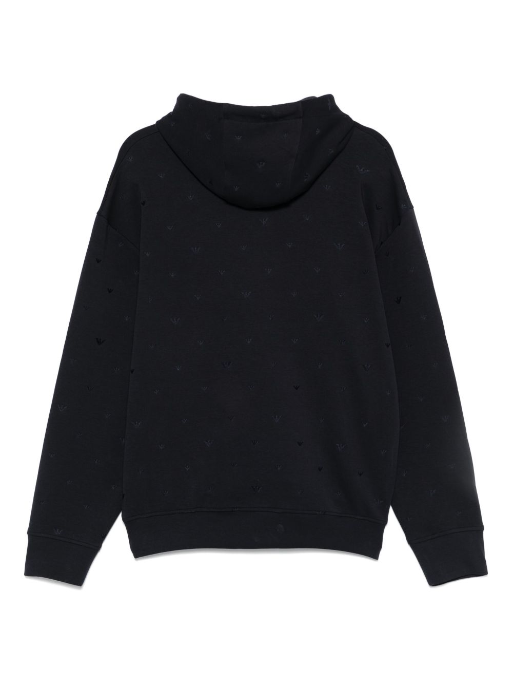 Emporio Allover Logo Hooded Sweatshirt In Blue