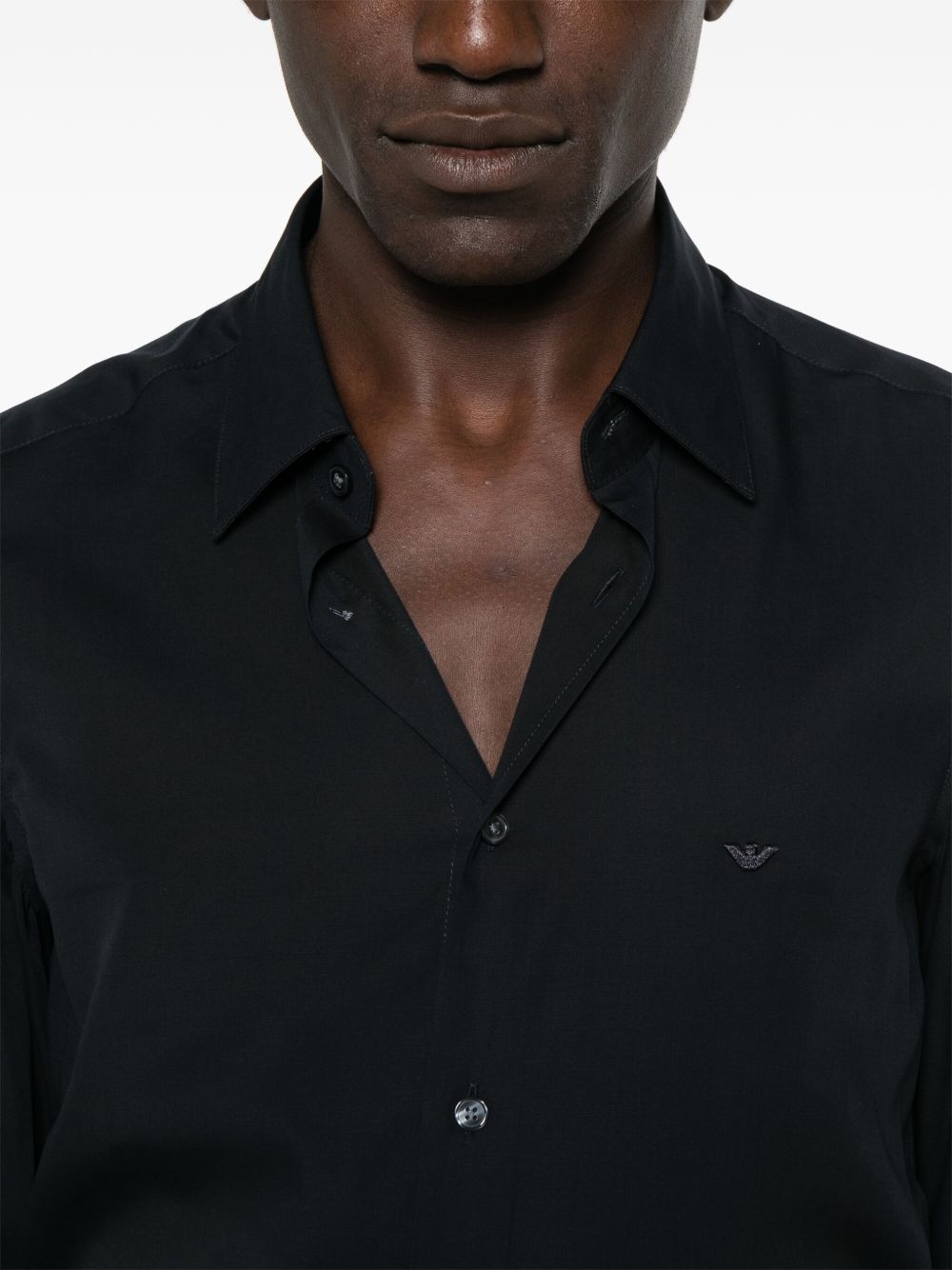 Emporio Armani Cotton Shirt In Blue