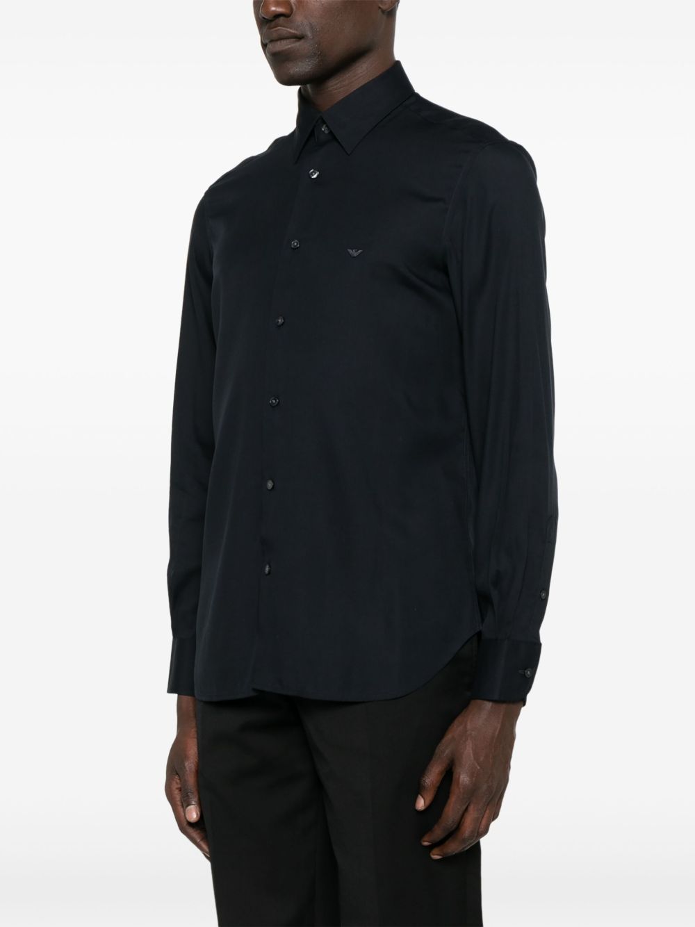 Emporio Armani Cotton Shirt In Blue