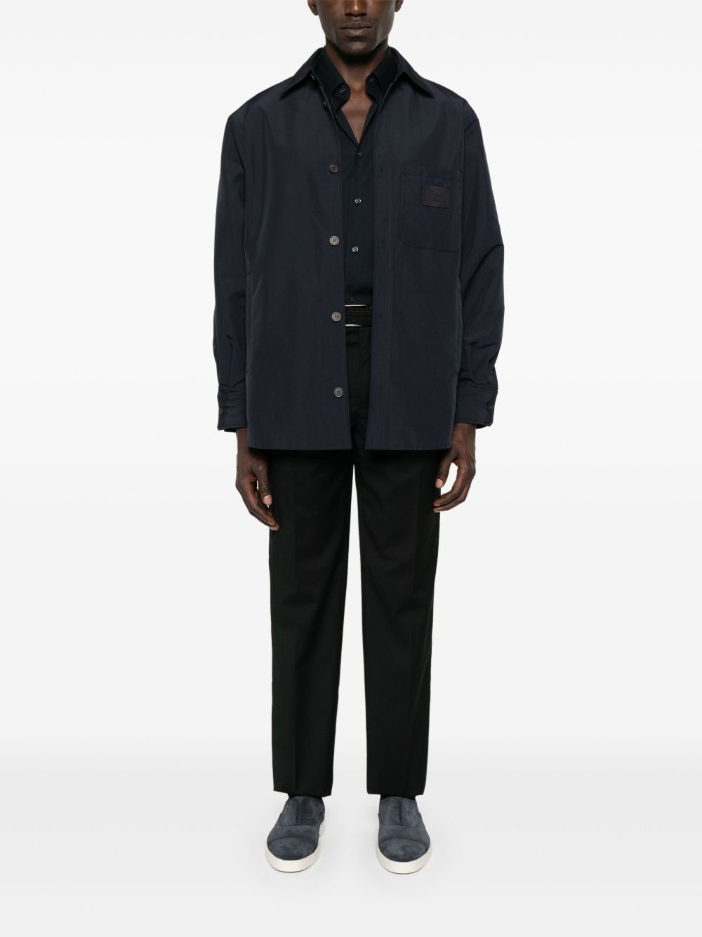 Emporio Armani Cotton Shirt In Blue