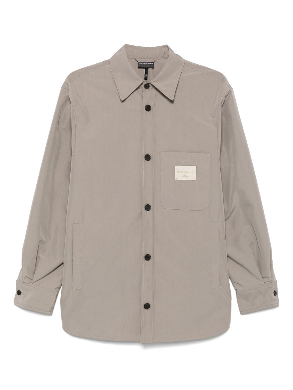 Emporio Armani Overshirt In Dove Grey
