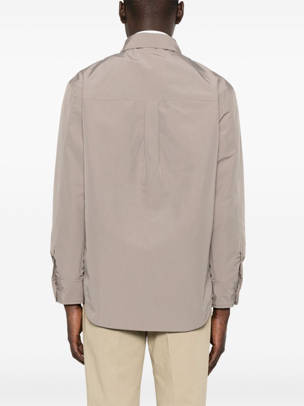 Emporio Armani Overshirt In Dove Grey