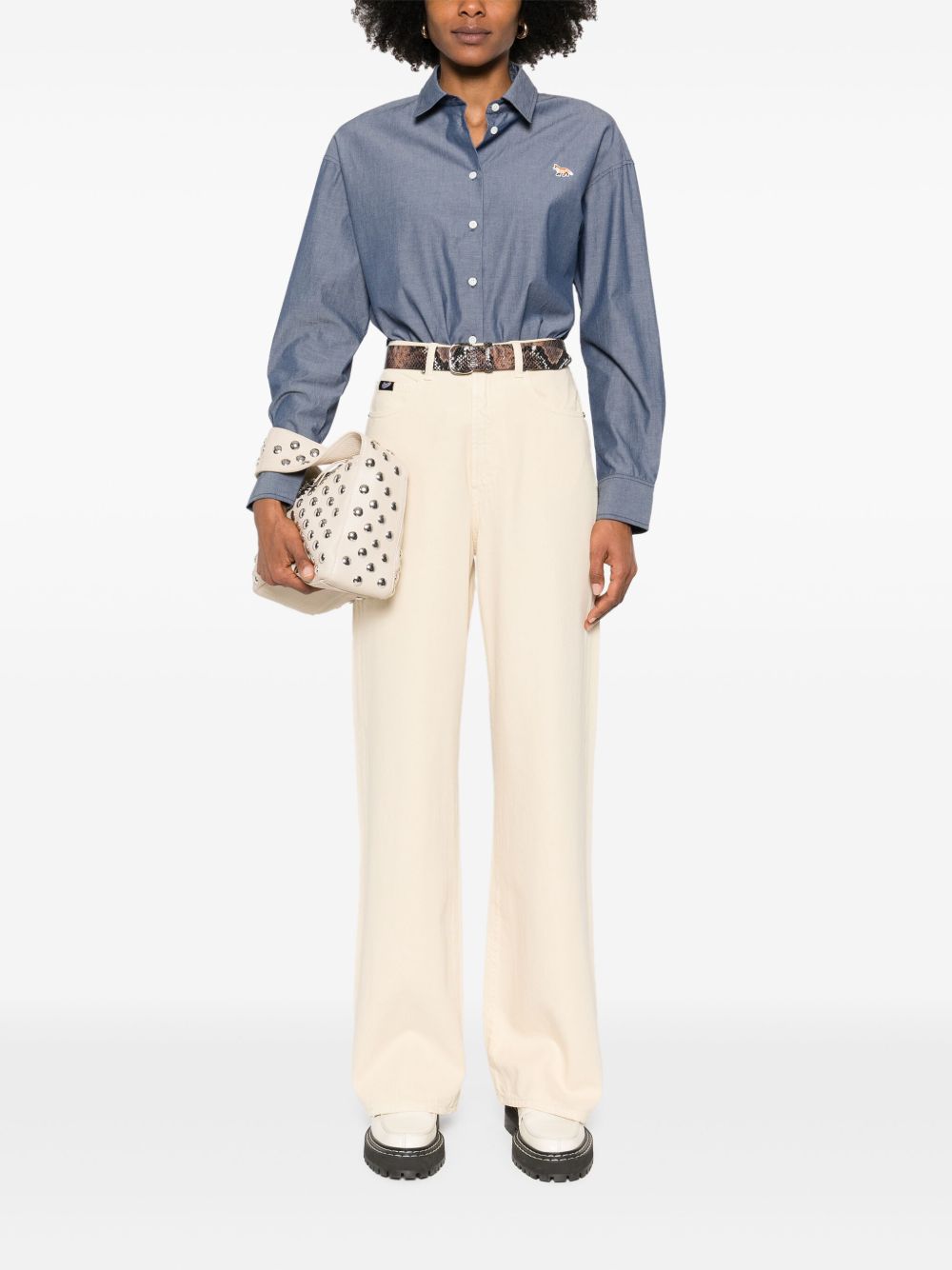 MAISON KITSUNE' Cotton Shirt In Blue
