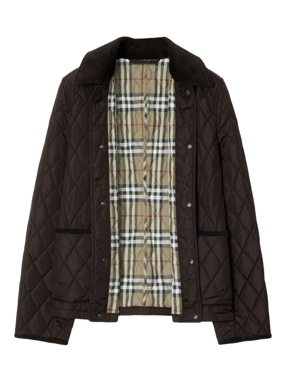 Burberry Quilted Jacket In Brown