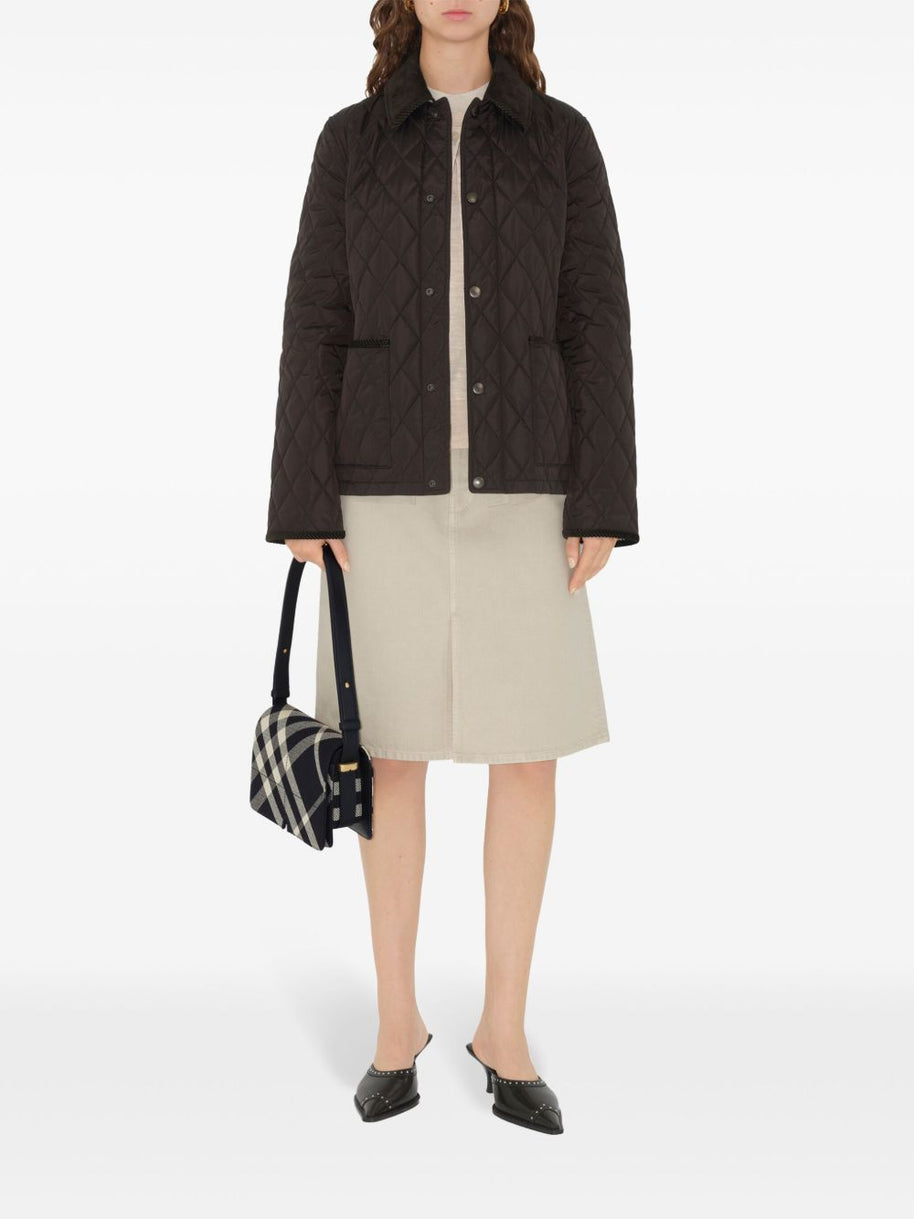 Burberry Quilted Jacket In Brown
