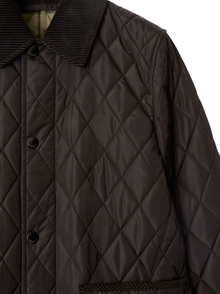 Burberry Quilted Jacket In Brown