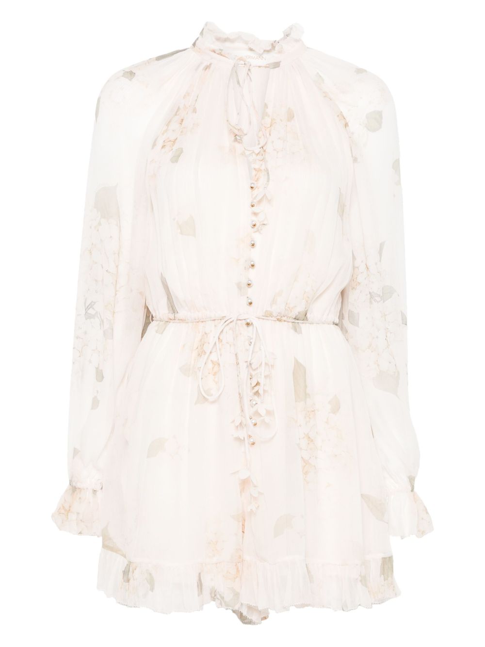 Zimmermann Printed Romper In White
