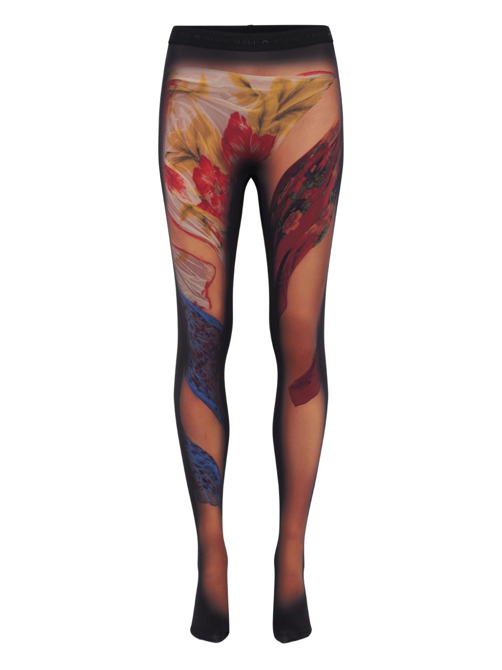 MARINE SERRE Draped Statue Leggings In Beige