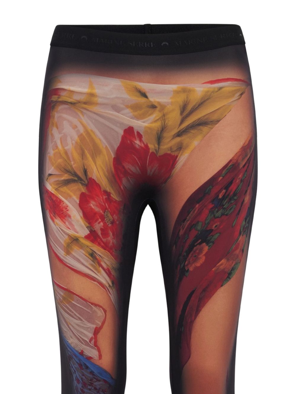 MARINE SERRE Draped Statue Leggings In Beige
