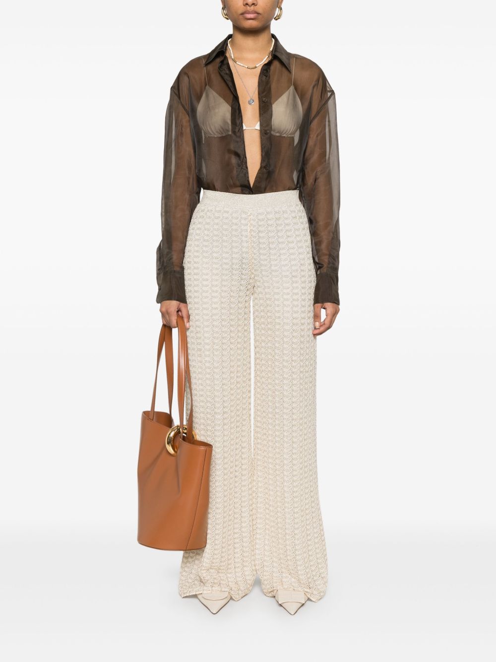 Missoni Wide Leg Trousers In Beige