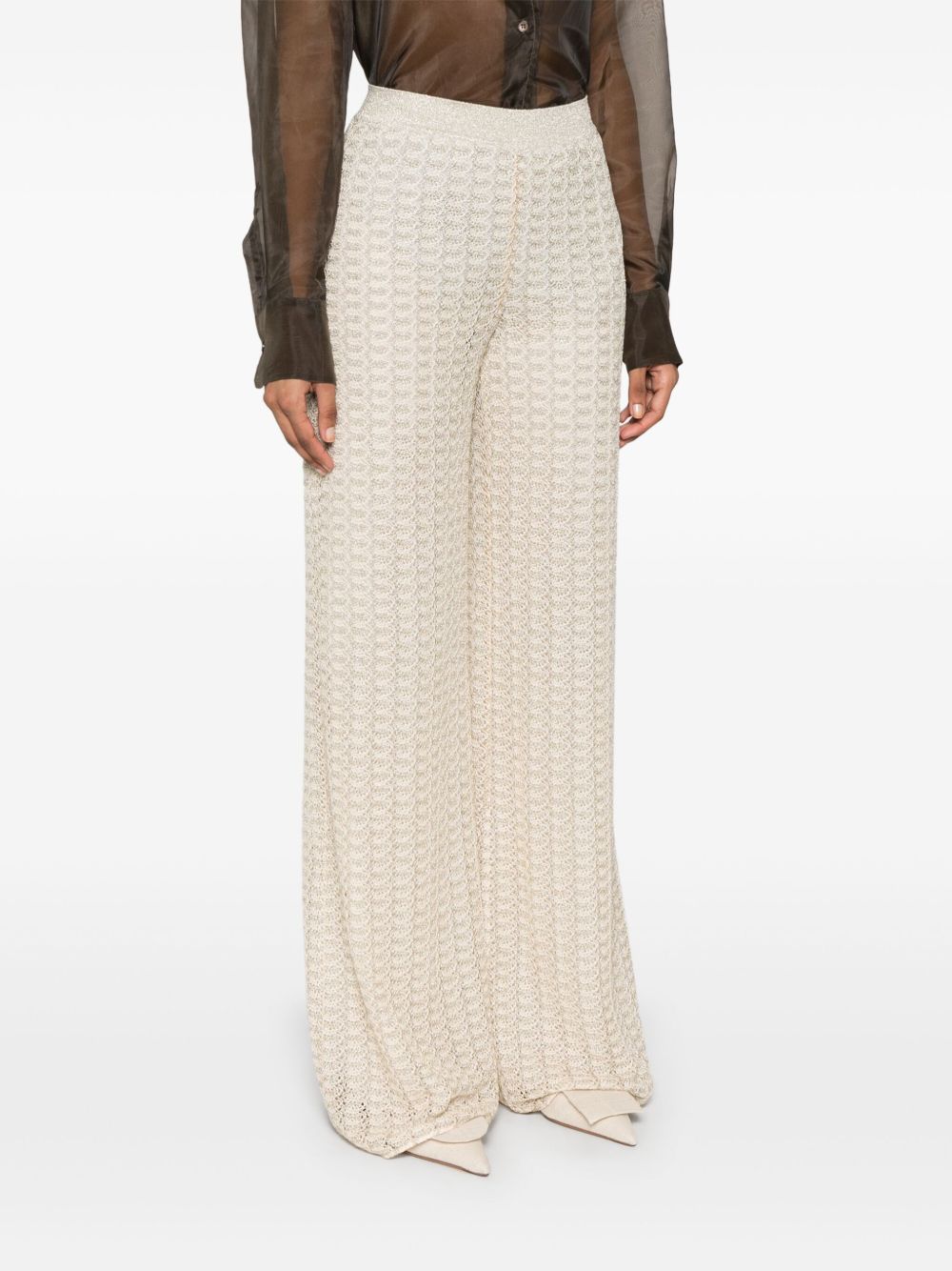 Missoni Wide Leg Trousers In Beige