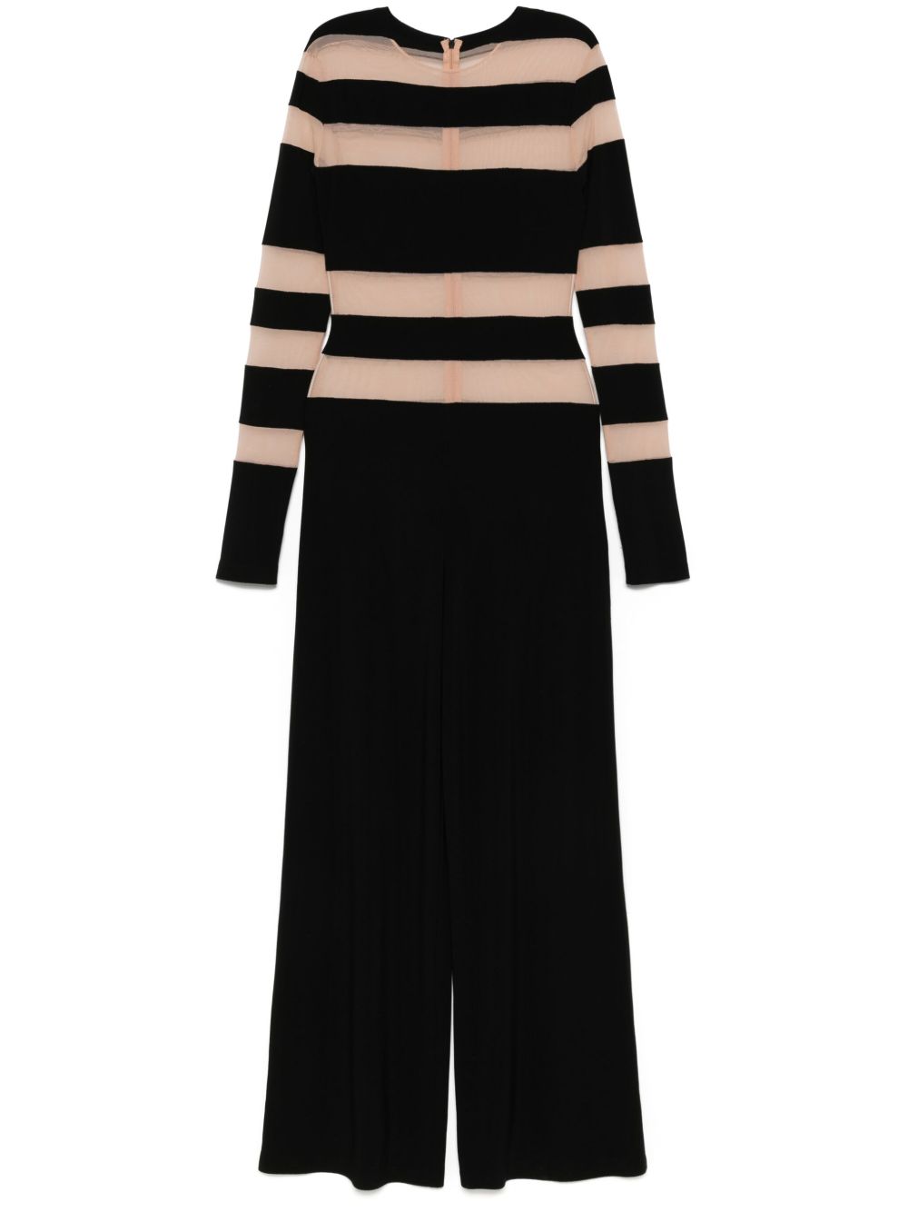 Norma Kamali  Striped Jumpsuit In Black