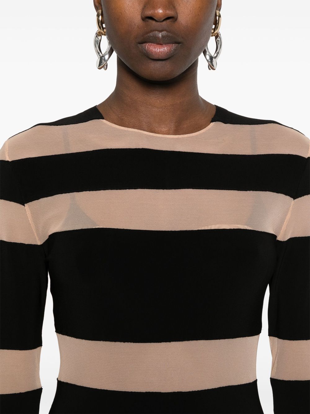 Norma Kamali  Striped Jumpsuit In Black