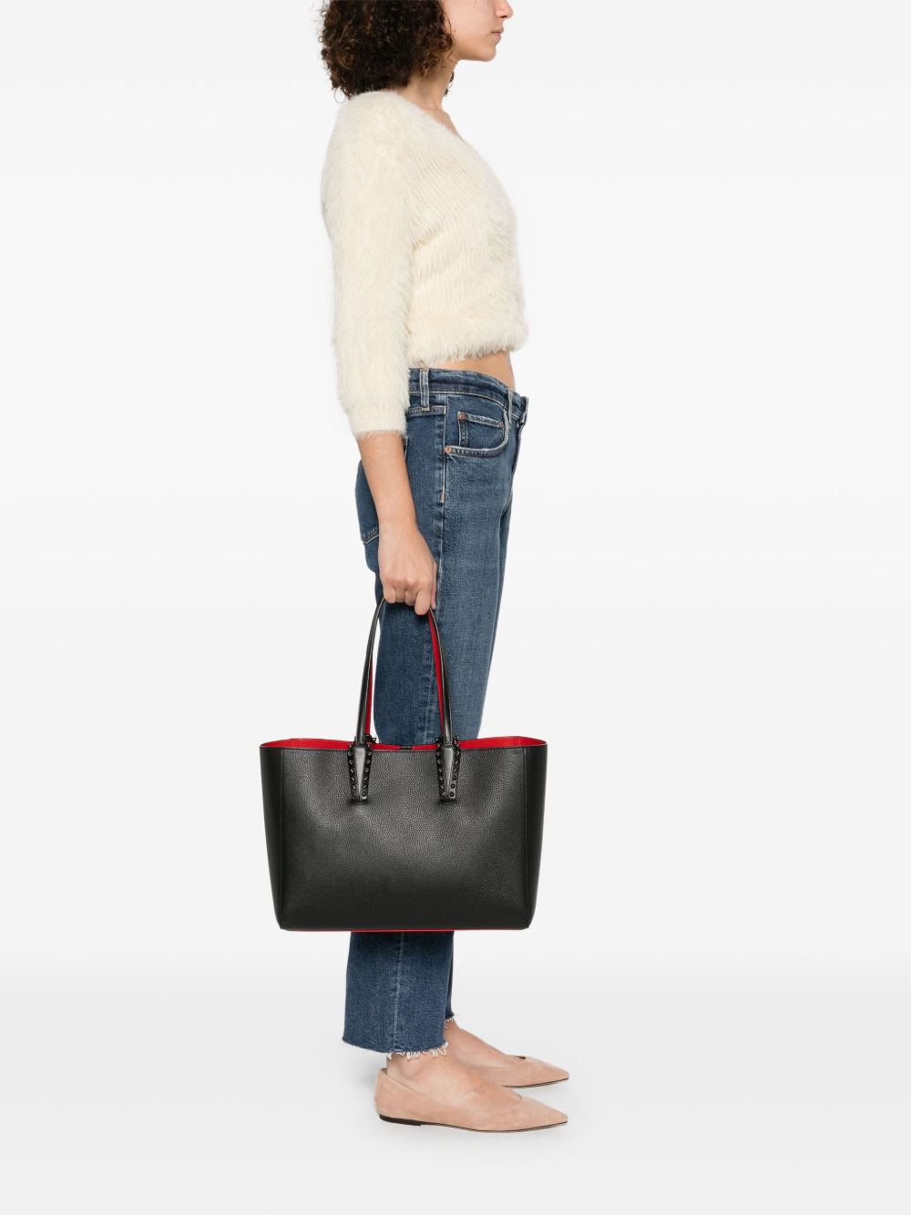 Christian Louboutin Cabata Small Tote Bag In Black
