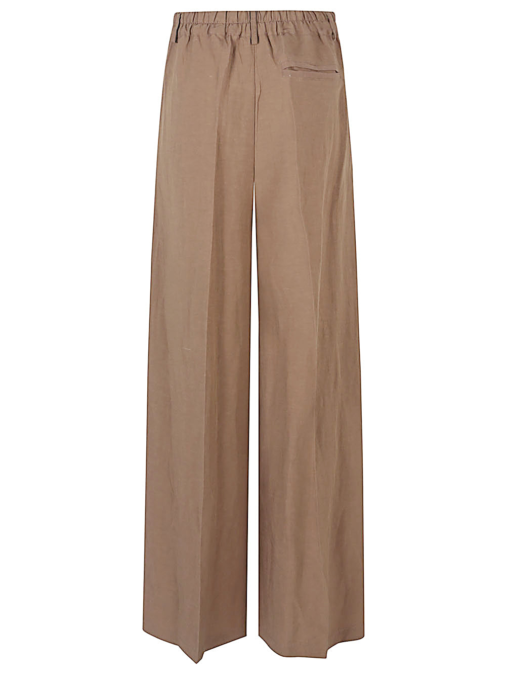 Front Street Linen Blend Trousers In Brown