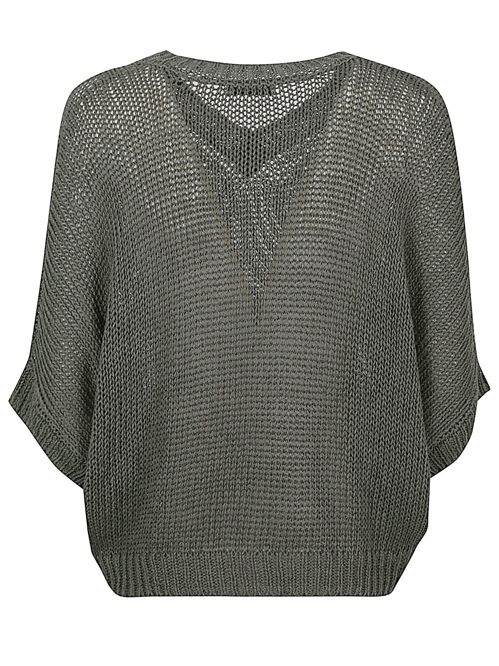 Base Poncho V-neck Sweater In Green