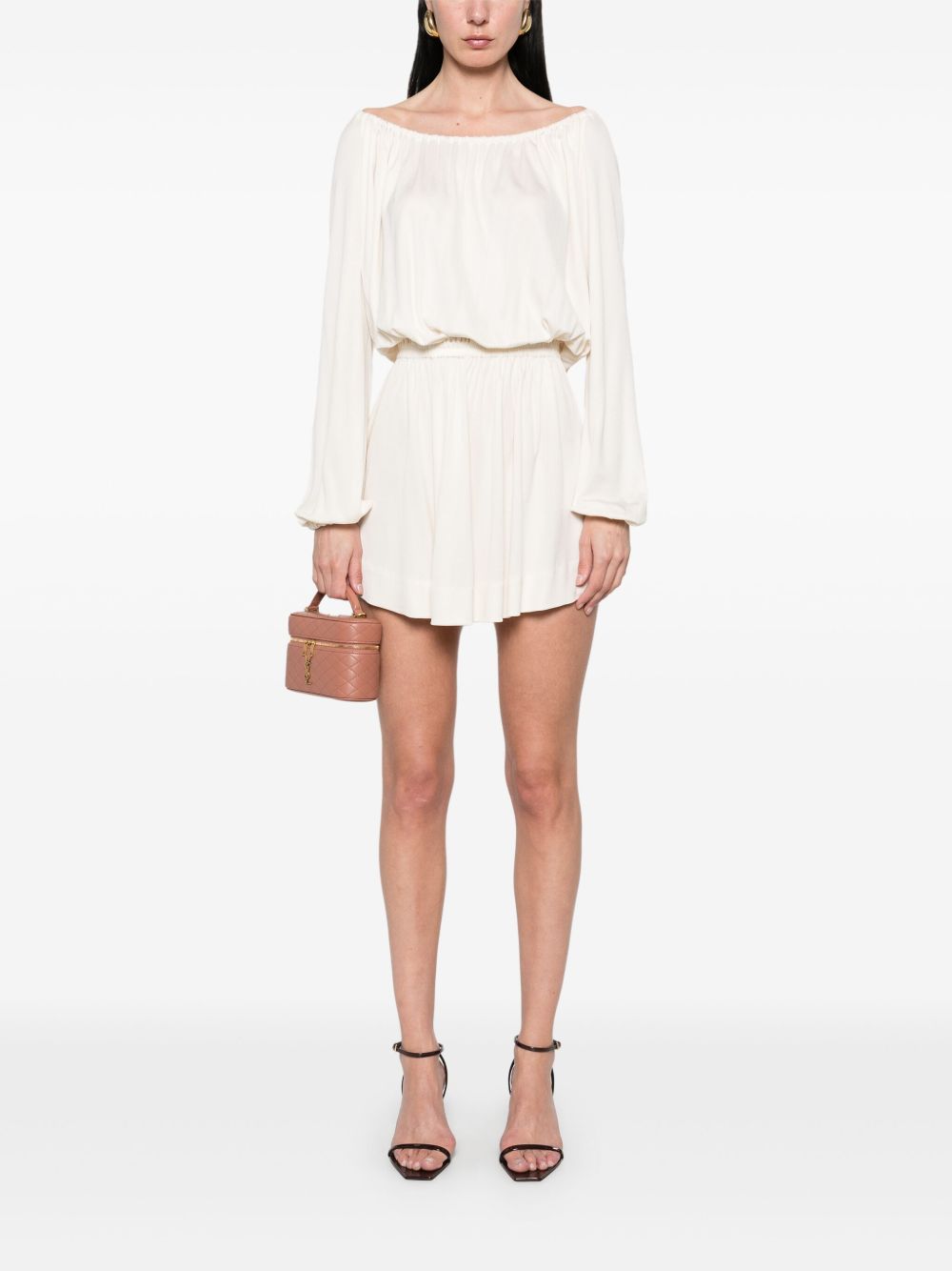 Saint Laurent Crepe Mini Dress In White
