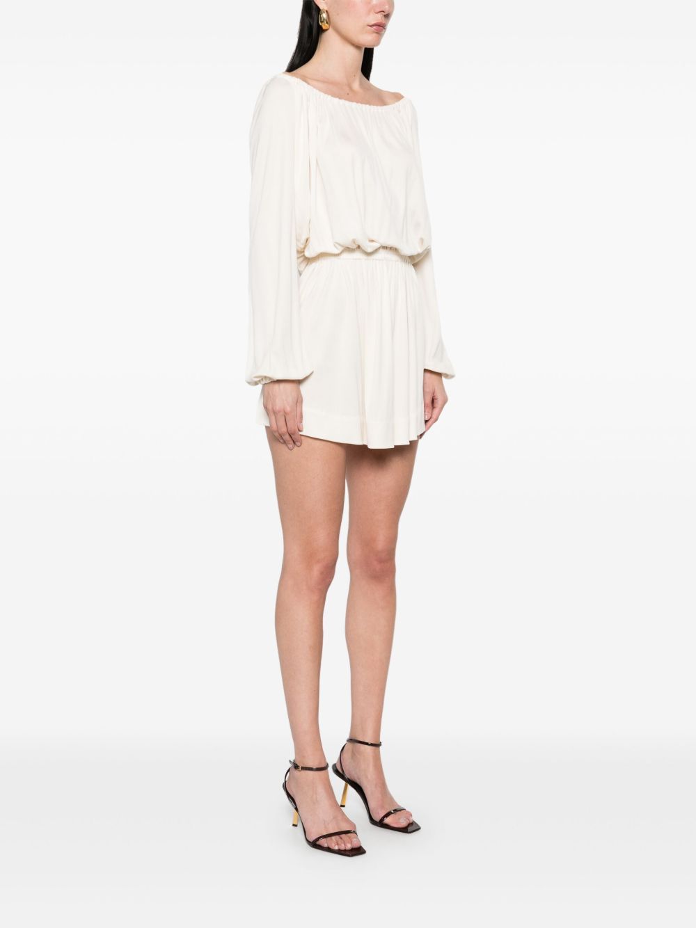 Saint Laurent Crepe Mini Dress In White