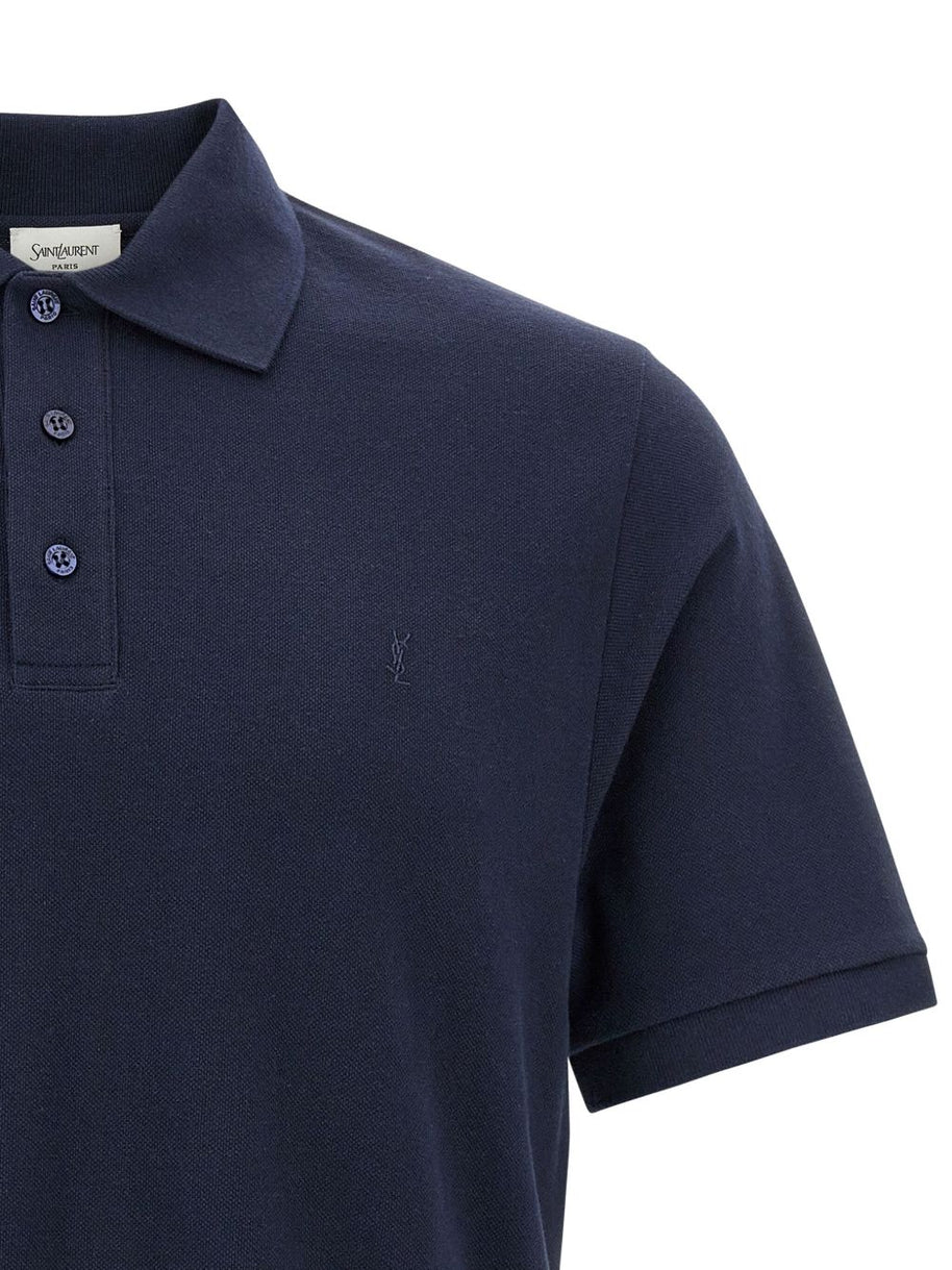 Saint Laurent Polo Shirt In Blue