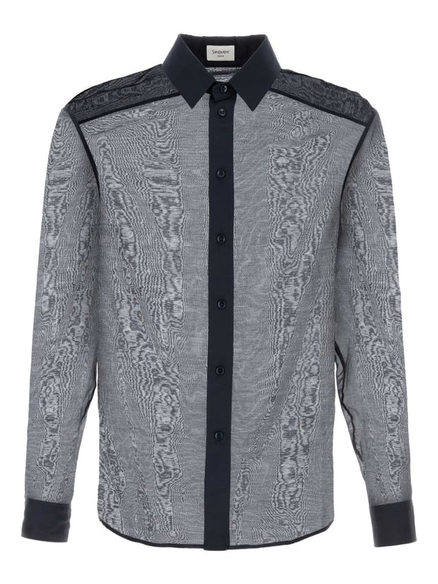 Saint Laurent Sheer Shirt in Blue