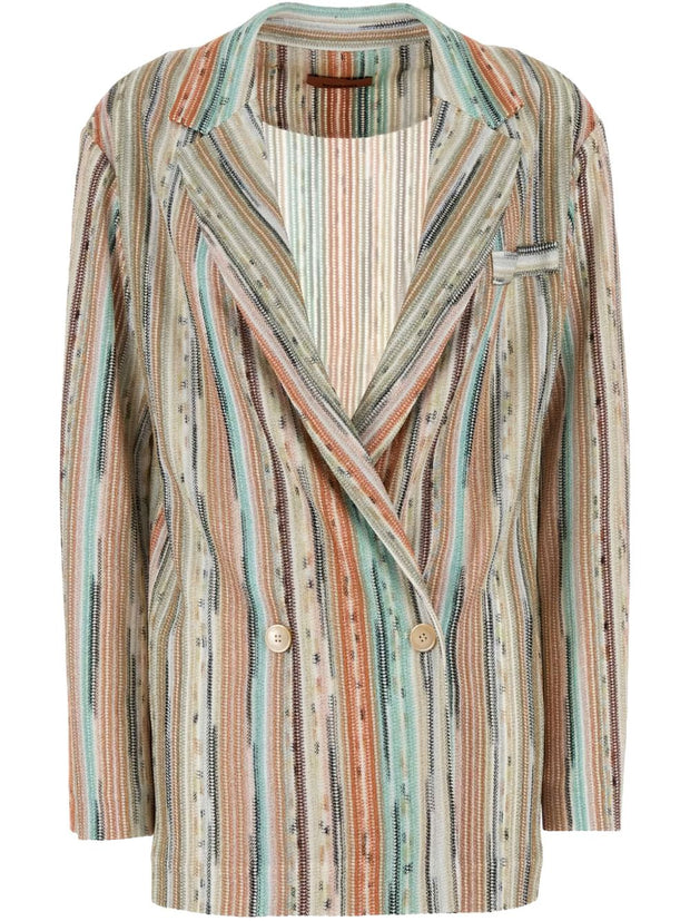 Missoni Jackets Single Striped Breasted Blazer in Orange