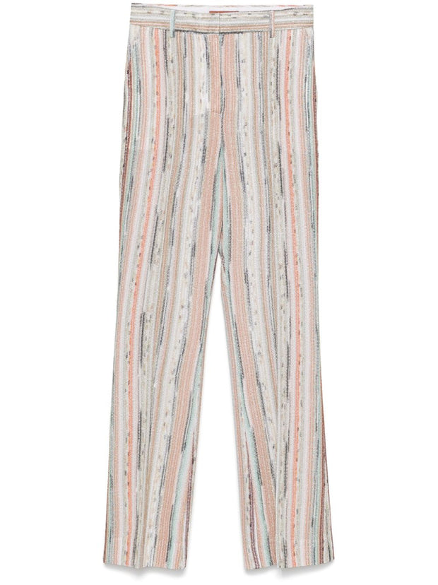 Missoni Striped Trousers In Orange