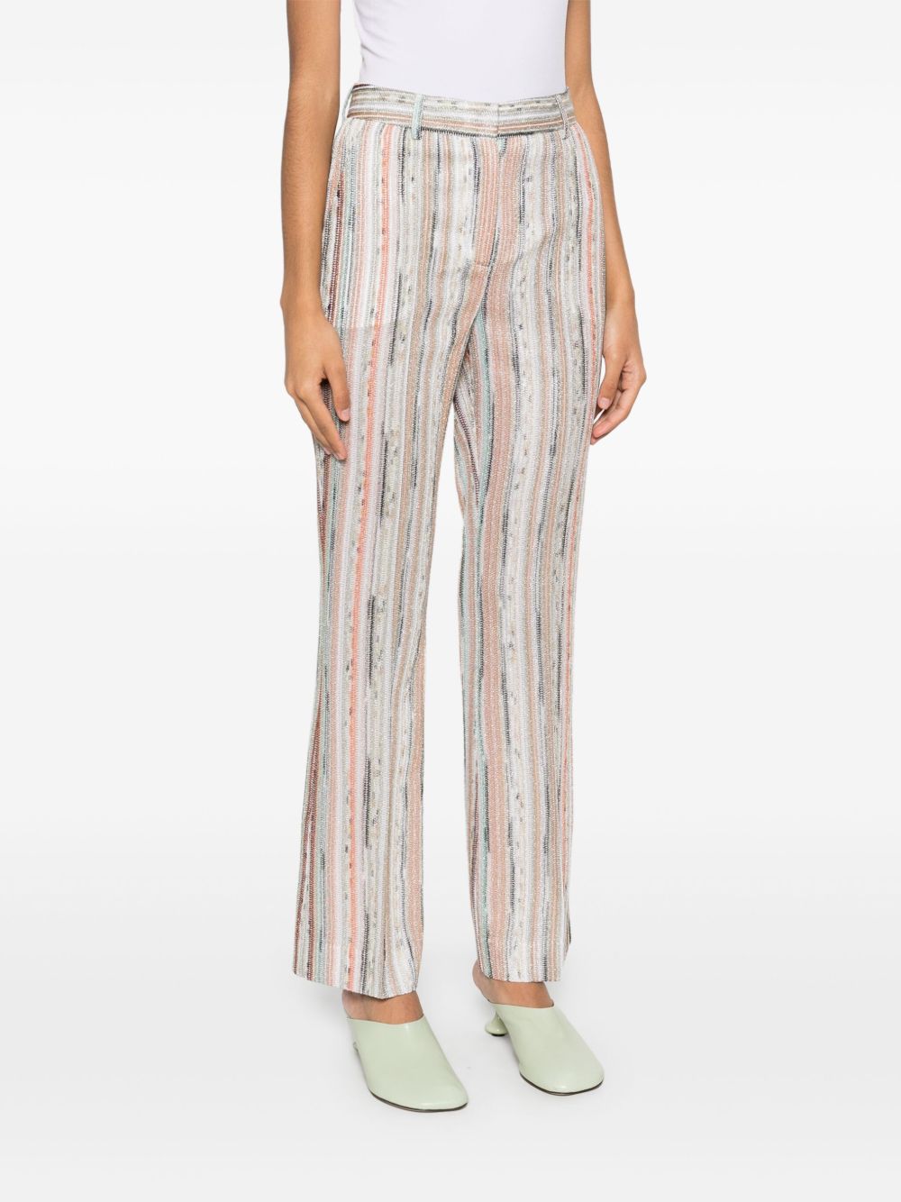 Missoni Striped Trousers In Orange