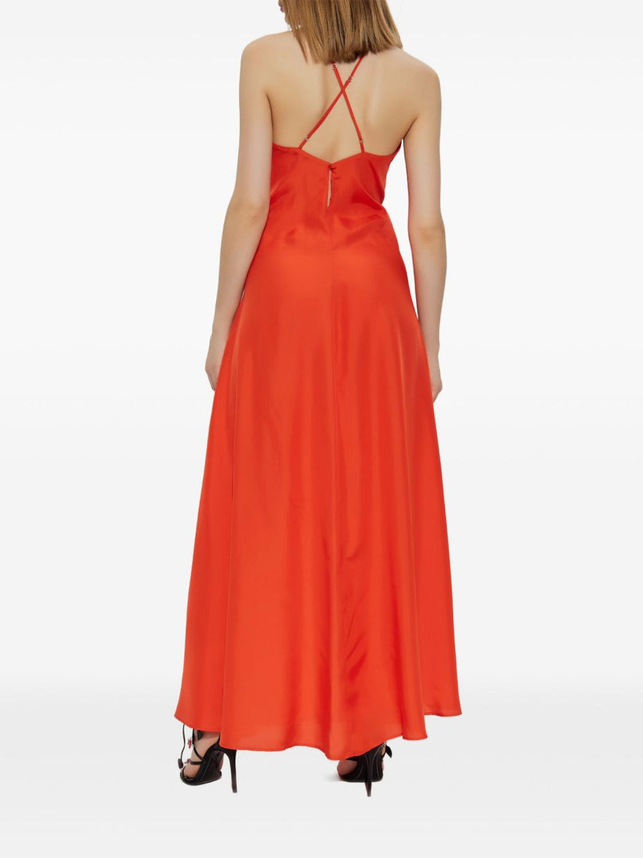Forte Forte Long Silk Slip Dress In Red